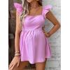 imageFloerns Womens Striped Print Boat Neck Tie Back Sleeveless Maternity Peplum Blouse TopsPurple Solid