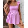 imageFloerns Womens Striped Print Boat Neck Tie Back Sleeveless Maternity Peplum Blouse TopsPurple Solid