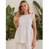 imageFloerns Womens Striped Print Boat Neck Tie Back Sleeveless Maternity Peplum Blouse TopsWhite