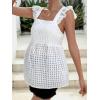 imageFloerns Womens Striped Print Boat Neck Tie Back Sleeveless Maternity Peplum Blouse TopsWhite Ivory