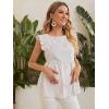 imageFloerns Womens Striped Print Boat Neck Tie Back Sleeveless Maternity Peplum Blouse TopsWhite Multi