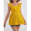 imageFloerns Womens Striped Print Boat Neck Tie Back Sleeveless Maternity Peplum Blouse TopsYellow