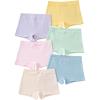 imageFloerns Girls 6 Pcs Solid Bow Front Boxer Brief Colorblock Underwear PantiesYellow Multi