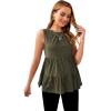 imageFloerns Womens Maternity Sleeveless Ruffle Hem Ruched Peplum Tank TopsArmy Green