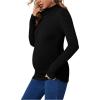 imageFloerns Womens Maternity Tops Mock Neck Long Sleeve Ribbed Knit Tee ShirtBlack