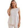 imageFloerns Womens Striped Print Boat Neck Tie Back Sleeveless Maternity Peplum Blouse TopsWhite
