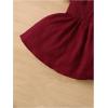 imageFloerns Baby Girls Square Neck Shirred Short Sleeve Boho Flared Hem DressBurgundy