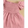 imageFloerns Baby Girls Square Neck Shirred Short Sleeve Boho Flared Hem DressDusty Pink