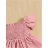imageFloerns Baby Girls Square Neck Shirred Short Sleeve Boho Flared Hem DressDusty Pink