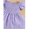 imageFloerns Baby Girls Square Neck Shirred Short Sleeve Boho Flared Hem DressPurple