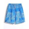 imageFloerns Boys 2 Pcs Boho Paisley Print Drawstring Waist Summer Beach Shorts with PocketsBlack and Blue