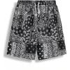 imageFloerns Boys 2 Pcs Boho Paisley Print Drawstring Waist Summer Beach Shorts with PocketsBlack and Blue