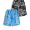 imageFloerns Boys 2 Pcs Boho Paisley Print Drawstring Waist Summer Beach Shorts with PocketsBlack and Blue