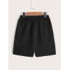 imageFloerns Boys 2 Pcs Boho Paisley Print Drawstring Waist Summer Beach Shorts with PocketsBlack and Grey