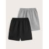 imageFloerns Boys 2 Pcs Boho Paisley Print Drawstring Waist Summer Beach Shorts with PocketsBlack and Grey