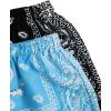 imageFloerns Boys 2 Pcs Boho Paisley Print Drawstring Waist Summer Beach Shorts with PocketsBlue  Black Paisley