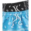 imageFloerns Boys 2 Pcs Boho Paisley Print Drawstring Waist Summer Beach Shorts with PocketsBlue  Black Paisley