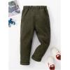 imageFloerns Boys Casual Elastic Waist Tapered Trousers Long Corduroy PantsArmy Green