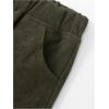 imageFloerns Boys Casual Elastic Waist Tapered Trousers Long Corduroy PantsArmy Green
