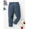 imageFloerns Boys Casual Elastic Waist Tapered Trousers Long Corduroy PantsBlue