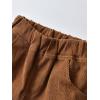 imageFloerns Boys Casual Elastic Waist Tapered Trousers Long Corduroy PantsBrown