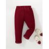 imageFloerns Boys Casual Elastic Waist Tapered Trousers Long Corduroy PantsBurgundy