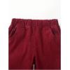 imageFloerns Boys Casual Elastic Waist Tapered Trousers Long Corduroy PantsBurgundy