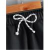 imageFloerns Boys Patchwork Drawstring Waist Printed Summer Boho Track ShortsBlack and White