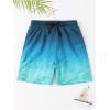 imageFloerns Boys Patchwork Drawstring Waist Printed Summer Boho Track ShortsBlue Ombre