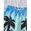 imageFloerns Boys Patchwork Drawstring Waist Printed Summer Boho Track ShortsBlue Tree