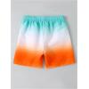 imageFloerns Boys Patchwork Drawstring Waist Printed Summer Boho Track ShortsBlue and Orange