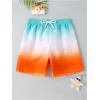 imageFloerns Boys Patchwork Drawstring Waist Printed Summer Boho Track ShortsBlue and Orange