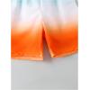 imageFloerns Boys Patchwork Drawstring Waist Printed Summer Boho Track ShortsBlue and Orange