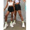 imageFloerns Girls 2 in 1 Workout Running Athletic Tennis Butterfly Flowy ShortsBlack