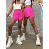 imageFloerns Girls 2 in 1 Workout Running Athletic Tennis Butterfly Flowy ShortsHot Pink