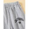 imageFloerns Girls 3 Pcs Letter Graphic Print High Waisted Sweatpants Jogger PantsBlack Grey
