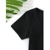 imageFloerns Girls Casual Short Sleeve Scoop Neck Tee Shirt Bodysuit JumpsuitBlack