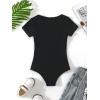 imageFloerns Girls Casual Short Sleeve Scoop Neck Tee Shirt Bodysuit JumpsuitBlack