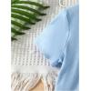 imageFloerns Girls Casual Short Sleeve Scoop Neck Tee Shirt Bodysuit JumpsuitLight Blue