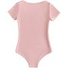 imageFloerns Girls Casual Short Sleeve Scoop Neck Tee Shirt Bodysuit JumpsuitPink