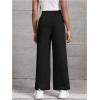 imageFloerns Girls Cross Elastic High Waist Wide Leg Loose Fit SweatpantsBlack
