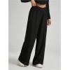 imageFloerns Girls Cross Elastic High Waist Wide Leg Loose Fit SweatpantsBlack Solid