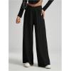 imageFloerns Girls Cross Elastic High Waist Wide Leg Loose Fit SweatpantsBlack Solid