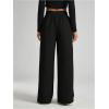 imageFloerns Girls Cross Elastic High Waist Wide Leg Loose Fit SweatpantsBlack Solid