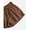 imageFloerns Girls Elastic Waist Wide Leg Loose Fit Floral Print Paperbag ShortsBrown Leopard