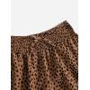 imageFloerns Girls Elastic Waist Wide Leg Loose Fit Floral Print Paperbag ShortsBrown Leopard