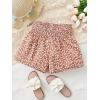 imageFloerns Girls Elastic Waist Wide Leg Loose Fit Floral Print Paperbag ShortsDusty Pink