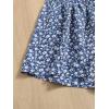 imageFloerns Girls Elastic Waist Wide Leg Loose Fit Floral Print Paperbag ShortsWhite and Blue