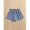imageFloerns Girls Elastic Waist Wide Leg Loose Fit Floral Print Paperbag ShortsWhite and Blue