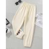 imageFloerns Girls Graphic Print Elastic Waist Sweatpants Casual Athletic Jogger Pants SweatpantsApricot